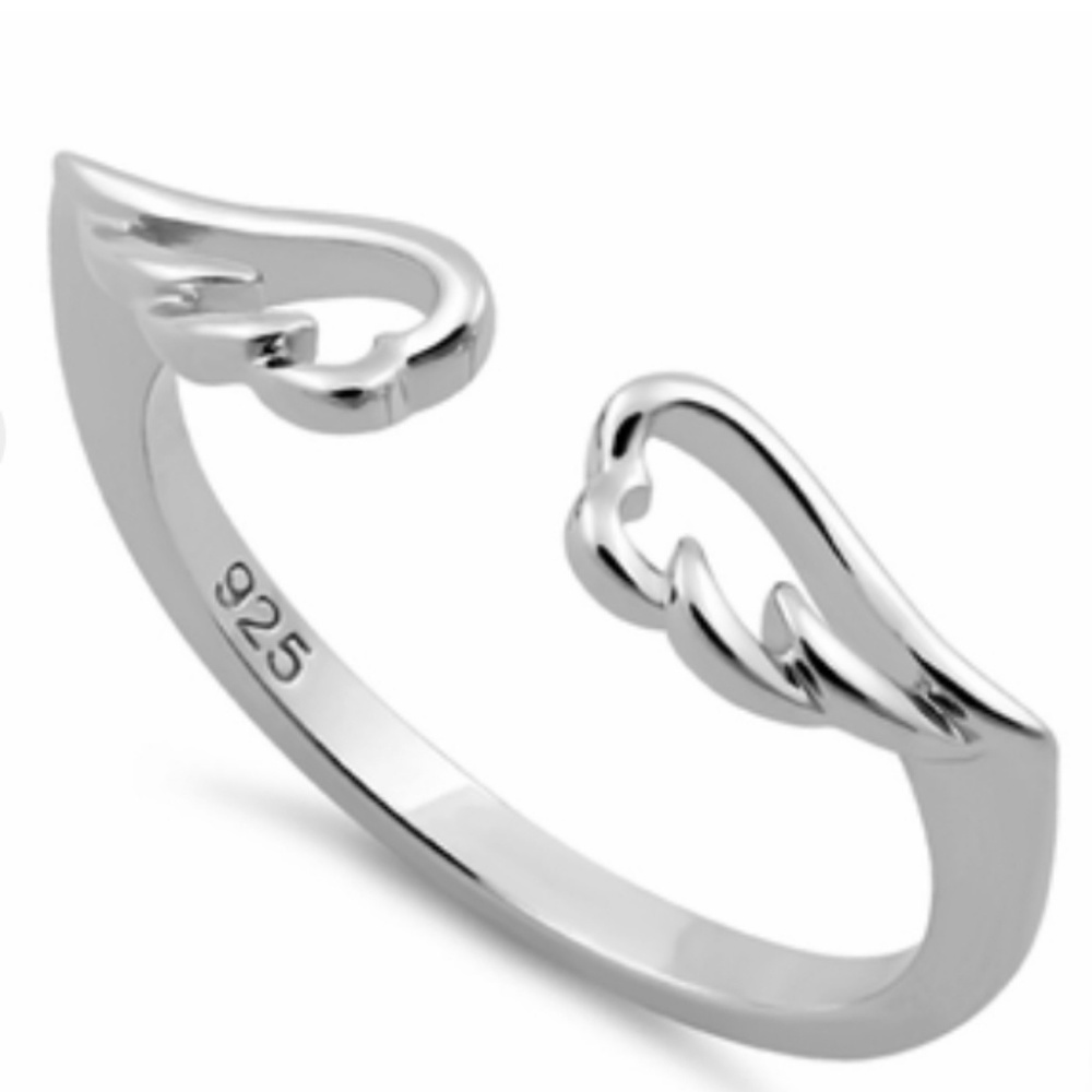 Sterling Silver Angel Wings Ring 